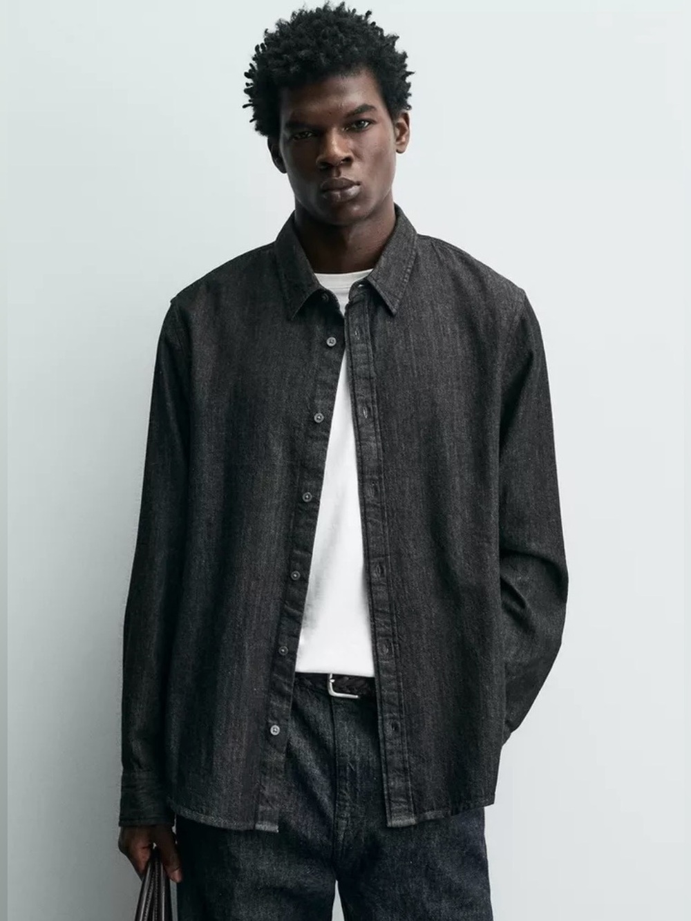 Zara Men's Indigo Denim Button-Up Overshirt NWT Sz M